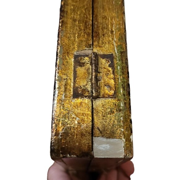 1940's Florentine Gilt Religious Tryptic - Madonna & Child - Picture 11 of 13